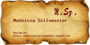 Mathicza Szilveszter névjegykártya